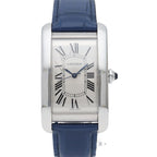 Cartier Tank American LM Watch Automatic Stainless Steel Leather Strap Silver — view 2