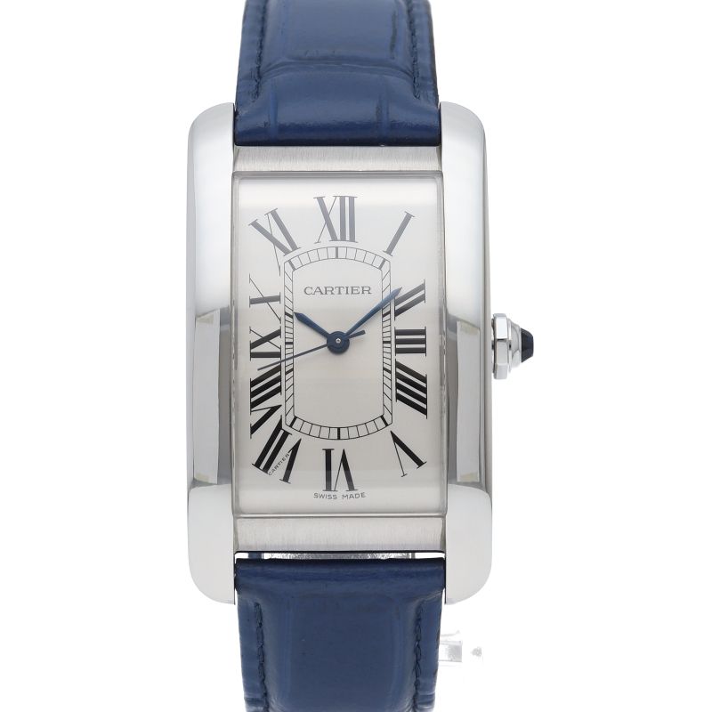 Cartier Tank American LM Watch Automatic Stainless Steel Leather Strap Silver — view 2