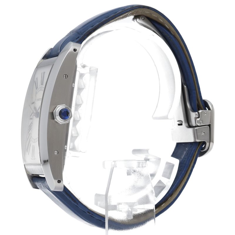 Cartier Tank American LM Watch Automatic Stainless Steel Leather Strap Silver — view 3