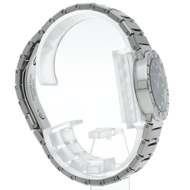 Bvlgari Bulgari Watch 26 Diamond 12 Box Card 1 Link Stainless Steel — view 4