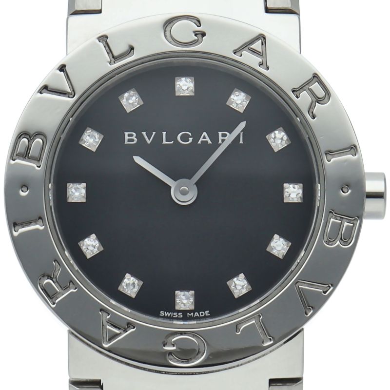 Bvlgari Bulgari Watch 26 Diamond 12 Box Card 1 Link Stainless Steel