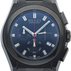 Gucci Pantheon Chronograph Black 115.2 Box Card Stainless Steel Watch Pre Owned