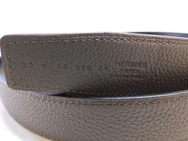 Hermes Belt Waist 90 with External Hole Reversible Royale Silver Buckle — view 4