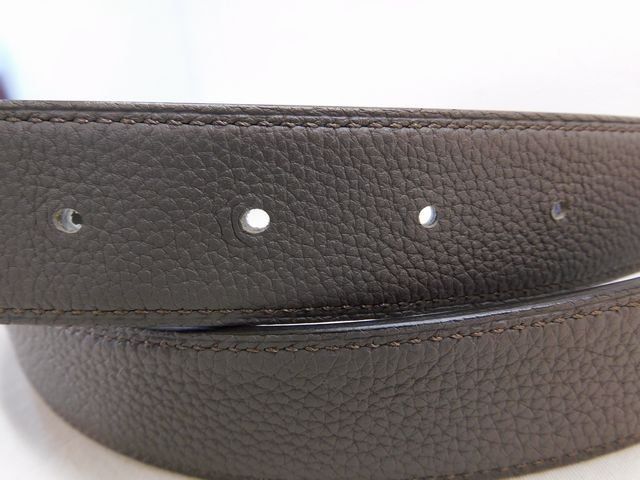 Hermes Belt Waist 90 with External Hole Reversible Royale Silver Buckle — view 3