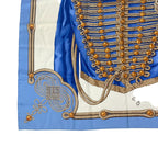 Hermes Carre 90 Brandebourgs Scarf Silk Blue — view 4