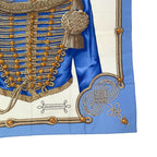 Hermes Carre 90 Brandebourgs Scarf Silk Blue — view 5
