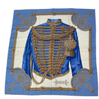 Hermes Carre 90 Brandebourgs Scarf Silk Blue