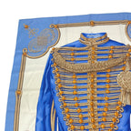 Hermes Carre 90 Brandebourgs Scarf Silk Blue — view 2