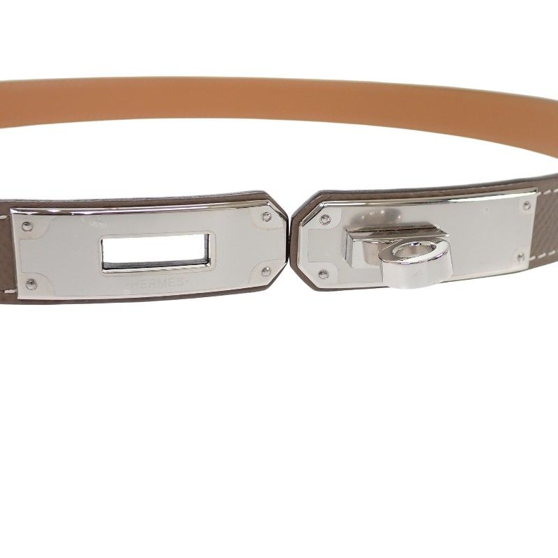 Hermes Kelly 18 Belt Veau Epsom Beige Etoupe Silver Handbag — view 8