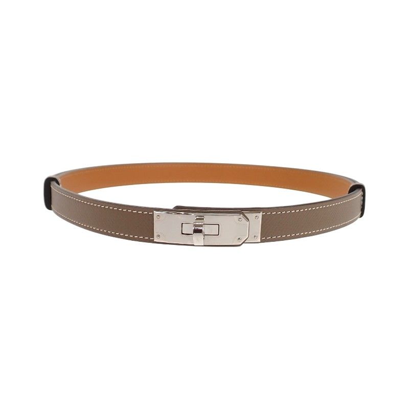 Hermes Kelly 18 Belt Veau Epsom Beige Etoupe Silver Handbag — view 2