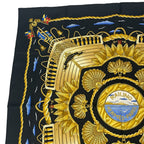 Hermes Carre 90 Railing Ship Handrail Scarf Silk Black — view 2