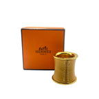 Hermes Scarf Ring Leather Gold Tube