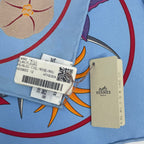 Hermes Scarf Carre 90 Planifleurs Silk Blue — view 9