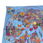 Hermes Scarf Carre 90 Planifleurs Silk Blue — view 3