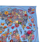 Hermes Scarf Carre 90 Planifleurs Silk Blue — view 4
