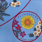 Hermes Scarf Carre 90 Planifleurs Silk Blue — view 7