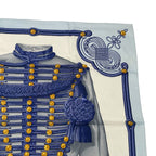 Hermes Carre 90 Brandebourgs Scarf Silk Blue — view 3