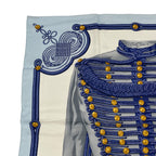 Hermes Carre 90 Brandebourgs Scarf Silk Blue — view 2