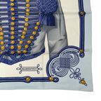 Hermes Carre 90 Brandebourgs Scarf Silk Blue — view 5