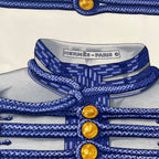 Hermes Carre 90 Brandebourgs Scarf Silk Blue — view 7