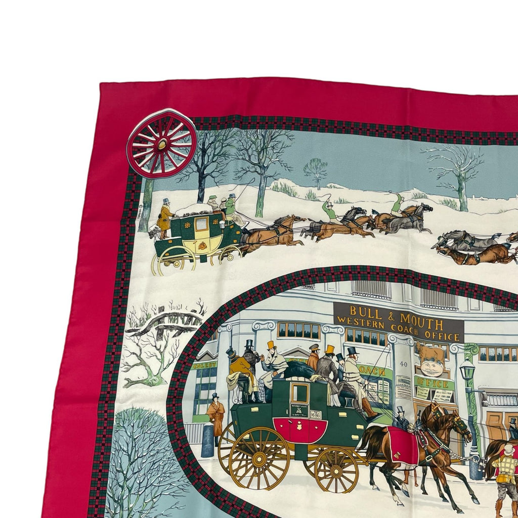 Hermes Carre 90 Mail Lhiver en Poste Scarf Silk — view 2