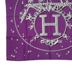 Hermes Carre 90 Vif Argent Silver Drop Orange Silk Scarf Purple — view 5