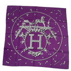 Hermes Carre 90 Vif Argent Silver Drop Orange Silk Scarf Purple — view 2