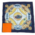 Hermes Carre 90 Scarf Silk Cavaliers Peuls Horsemen Navy