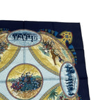 Hermes Carre 90 Scarf Silk Cavaliers Peuls Horsemen Navy — view 4