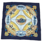 Hermes Carre 90 Scarf Silk Cavaliers Peuls Horsemen Navy — view 2