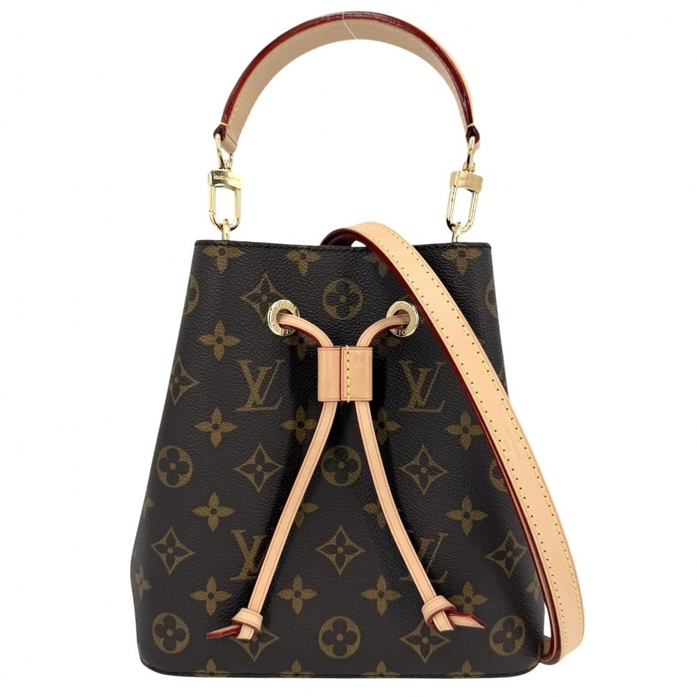 Louis Vuitton 2-Way Neo Noe BB Shoulder Bag Crossbody Monogram Canvas Brown Gold