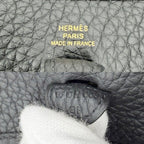 Hermes Shoulder Bag Evelyne TPM Pochette Crossbody Small Leather Black Gold — view 5