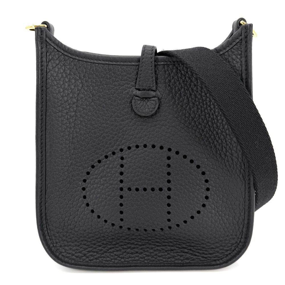 Hermes Shoulder Bag Evelyne TPM Pochette Crossbody Small Leather Black Gold