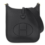 Hermes Shoulder Bag Evelyne TPM Pochette Crossbody Small Leather Black Gold