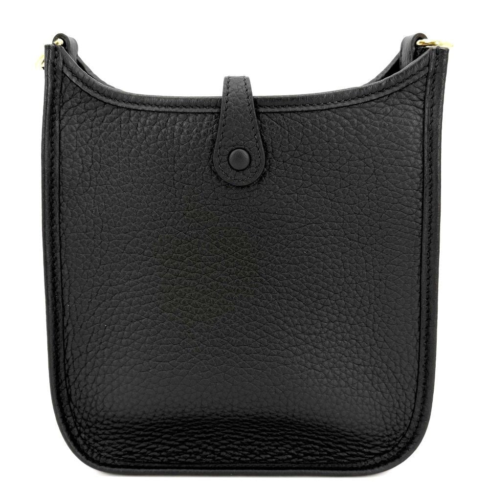 Hermes Shoulder Bag Evelyne TPM Pochette Crossbody Small Leather Black Gold — view 2