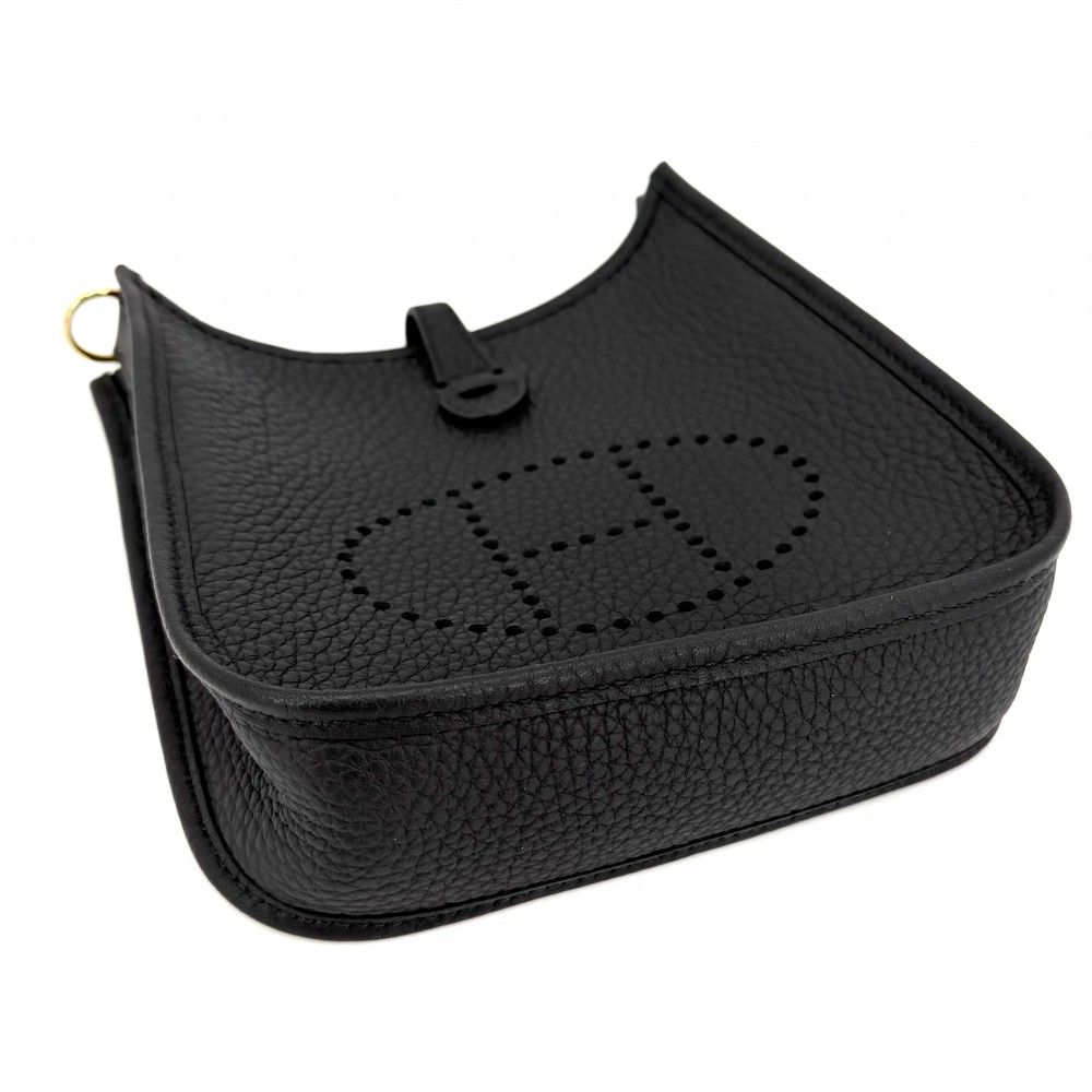 Hermes Shoulder Bag Evelyne TPM Pochette Crossbody Small Leather Black Gold — view 3