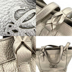 Loewe Handbag Anagram Fusta Tote Shoulder Leather Gold Silver — view 6