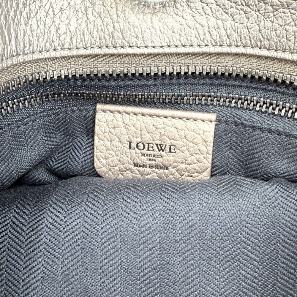 Loewe Handbag Anagram Fusta Tote Shoulder Leather Gold Silver — view 5