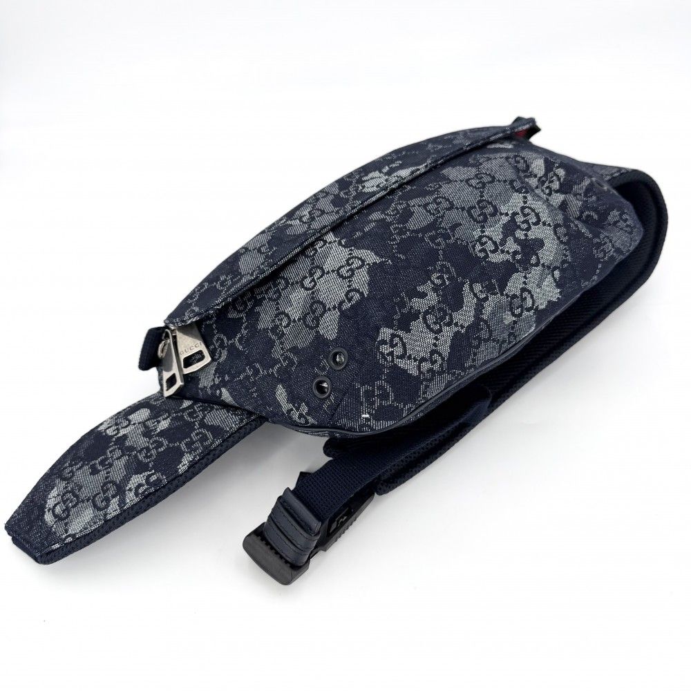 Gucci Waist Bag Pouch GG Denim Navy Silver — view 3