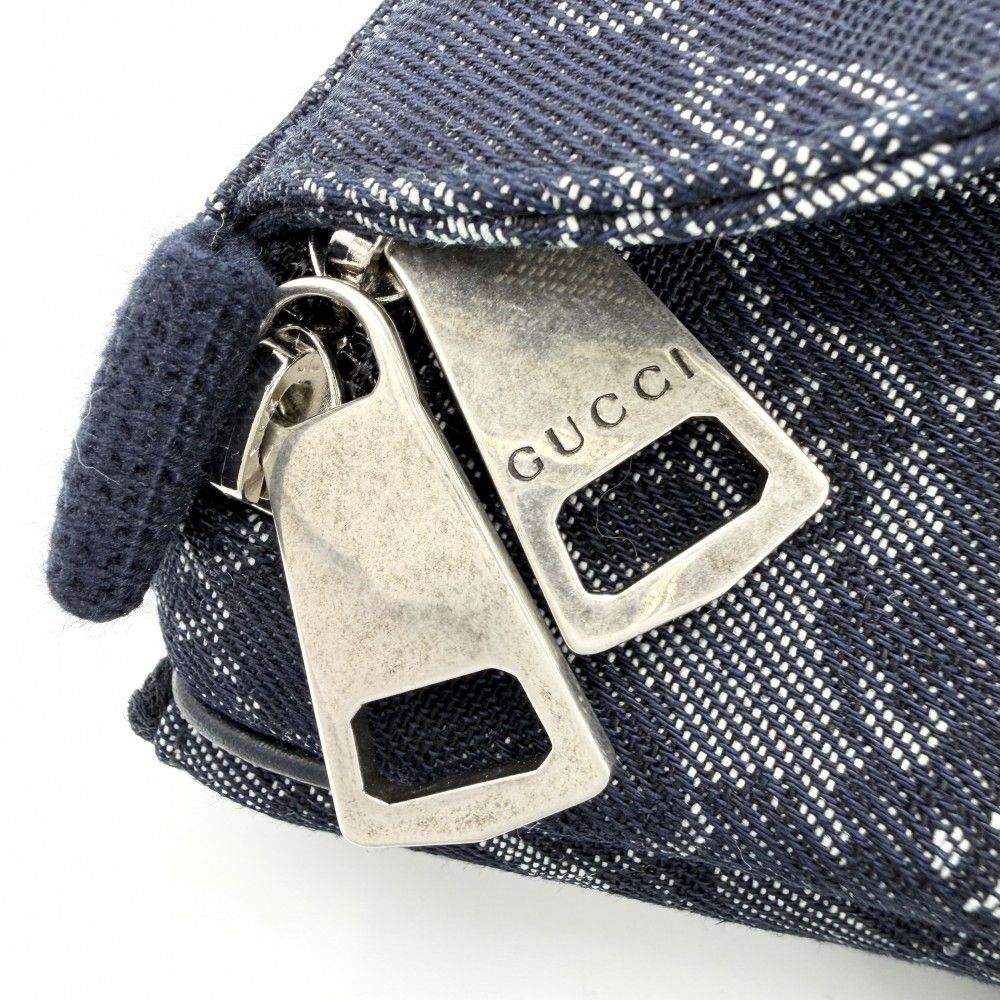 Gucci Waist Bag Pouch GG Denim Navy Silver — view 7