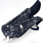 Gucci Waist Bag Pouch GG Denim Navy Silver — view 9