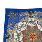 Hermes Carre 90 Scarf Silk Luna Park Amusement Merry Go Land Blue — view 3