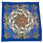 Hermes Carre 90 Scarf Silk Luna Park Amusement Merry Go Land Blue — view 2