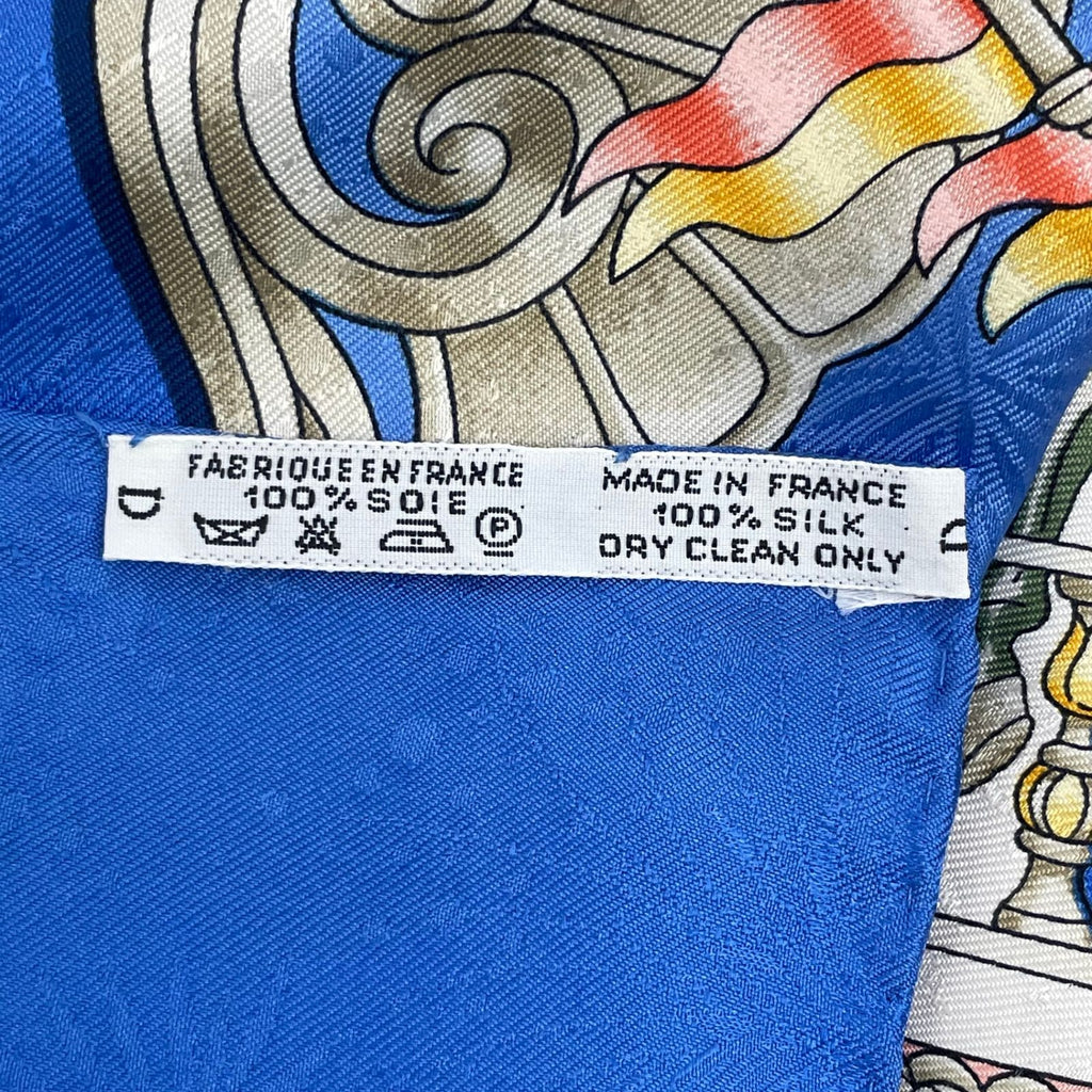 Hermes Carre 90 Scarf Silk Luna Park Amusement Merry Go Land Blue — view 7