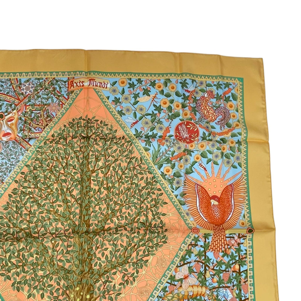 Hermes Silk 100% Scarf Carre 90 Axis Mundi Center of the World Multicolor — view 4