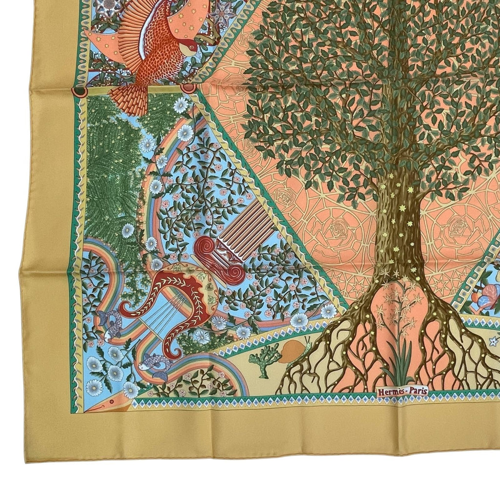 Hermes Silk 100% Scarf Carre 90 Axis Mundi Center of the World Multicolor — view 5