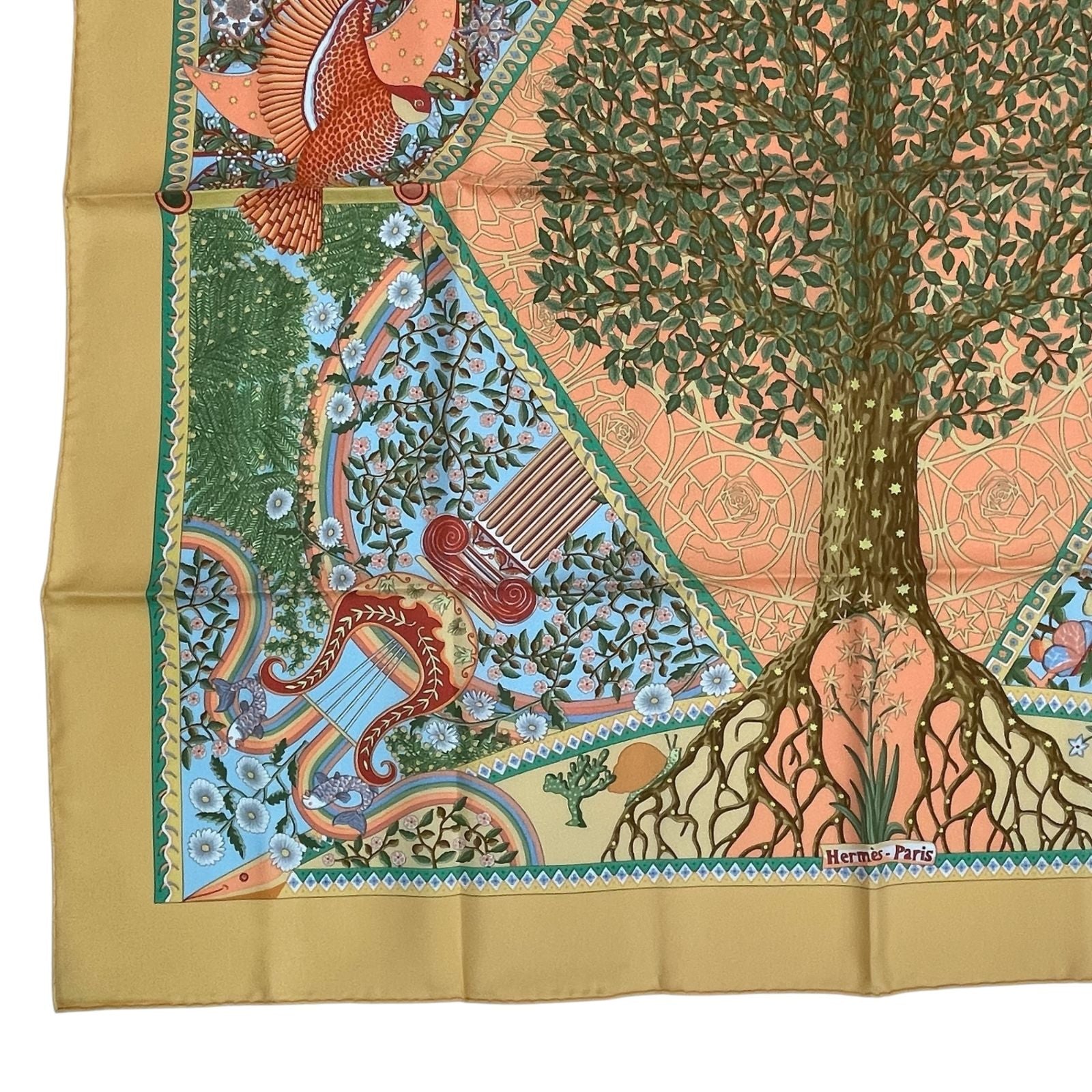 Hermes Silk 100% Scarf Carre 90 Axis Mundi Center of the World Multicolor — view 5