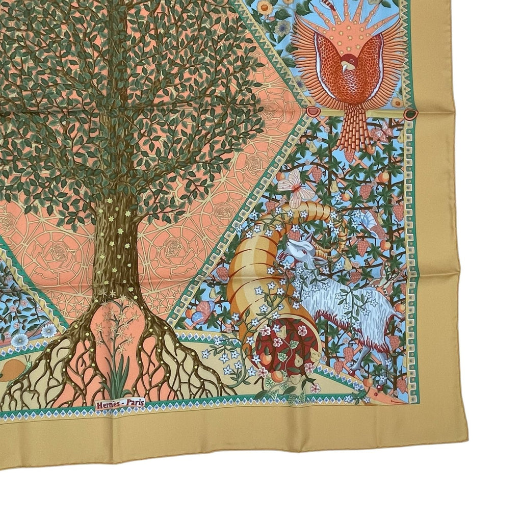Hermes Silk 100% Scarf Carre 90 Axis Mundi Center of the World Multicolor — view 6