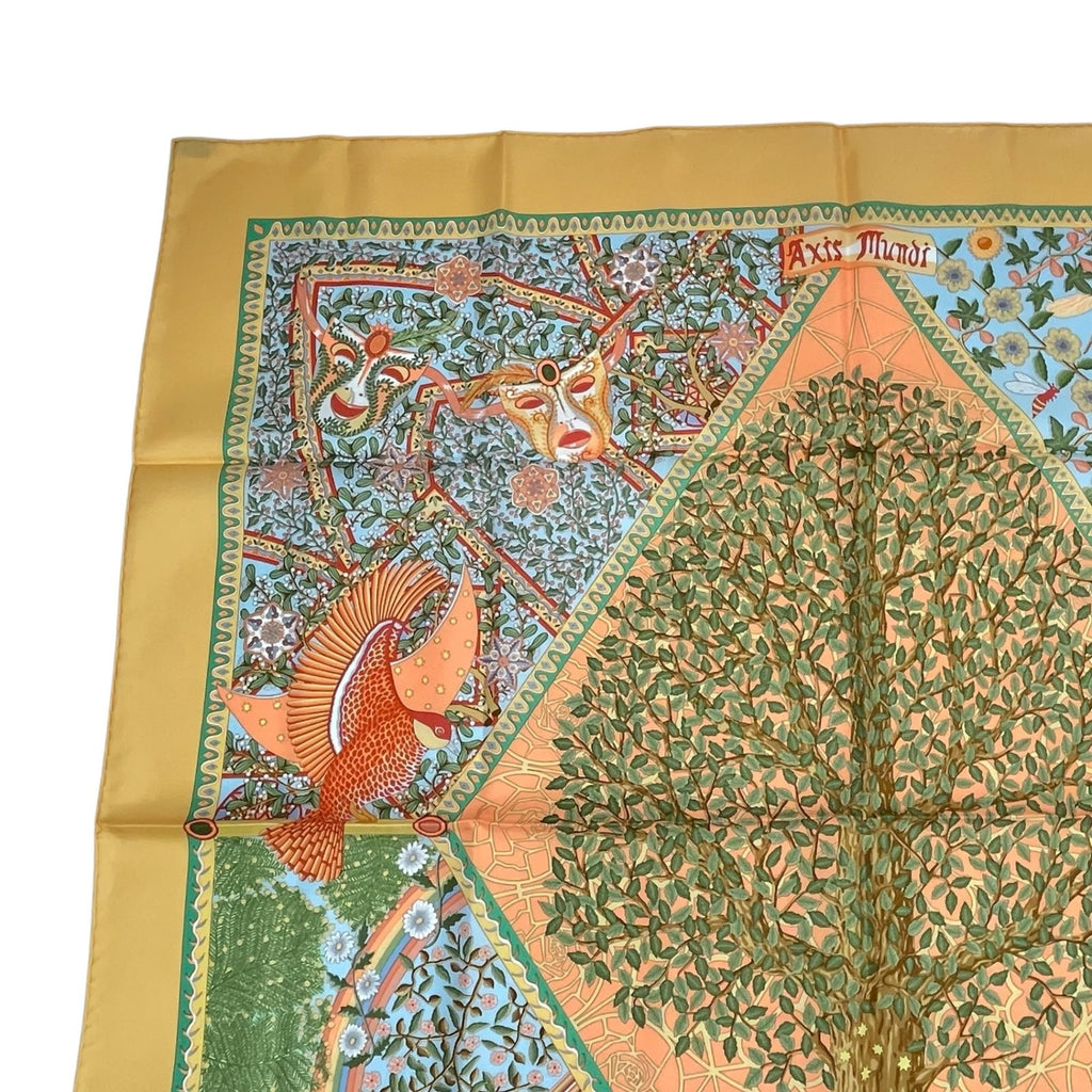 Hermes Silk 100% Scarf Carre 90 Axis Mundi Center of the World Multicolor — view 3