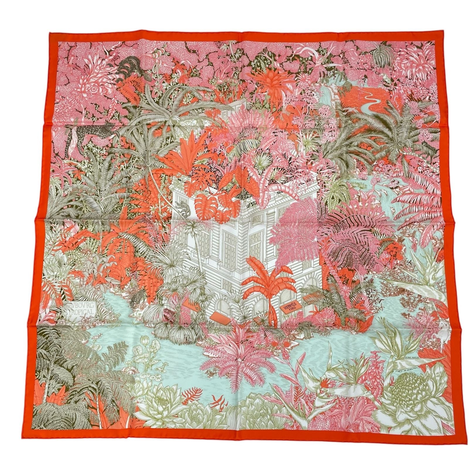 Hermes Carre 90 Faubourg Tropical Multicolor Scarf — view 2